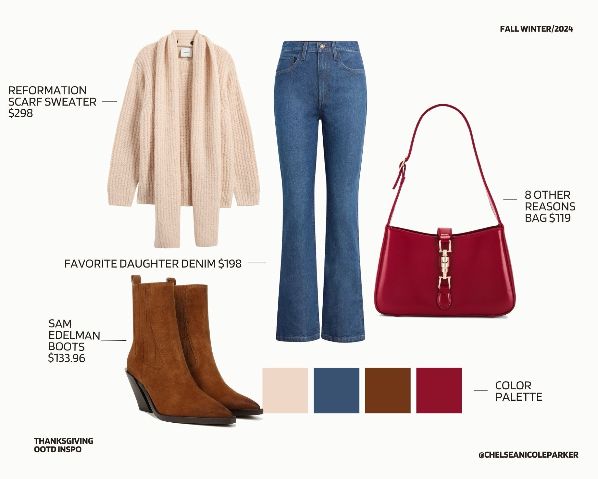 Thanksgiving Outfit / Black Friday Sale  / Cozy Style - Reformation Scarf Sweater + Favorite Daughter High Rise Mini Boot Denim + Sam Edelman Suede Booties + Revolve Red Gucci Dupe Bag

#LTKHoliday #LTKCyberWeek #LTKFindsUnder100