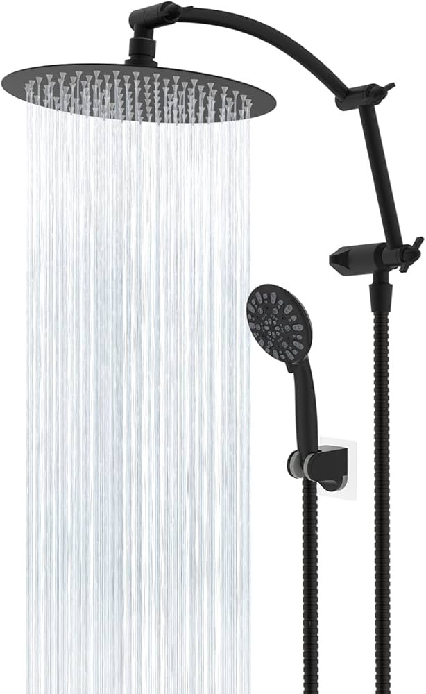 All Metal Shower Head,10'' High Pressure Rain Shower Head/Handheld Showerhead Combo with 16'' Adj... | Amazon (US)