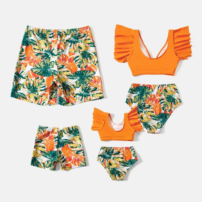 PatPat Women Swimsuits Two Piece Bikini Bathing Suit Set High Waist Tropical Family Matching Beac... | Walmart (US)