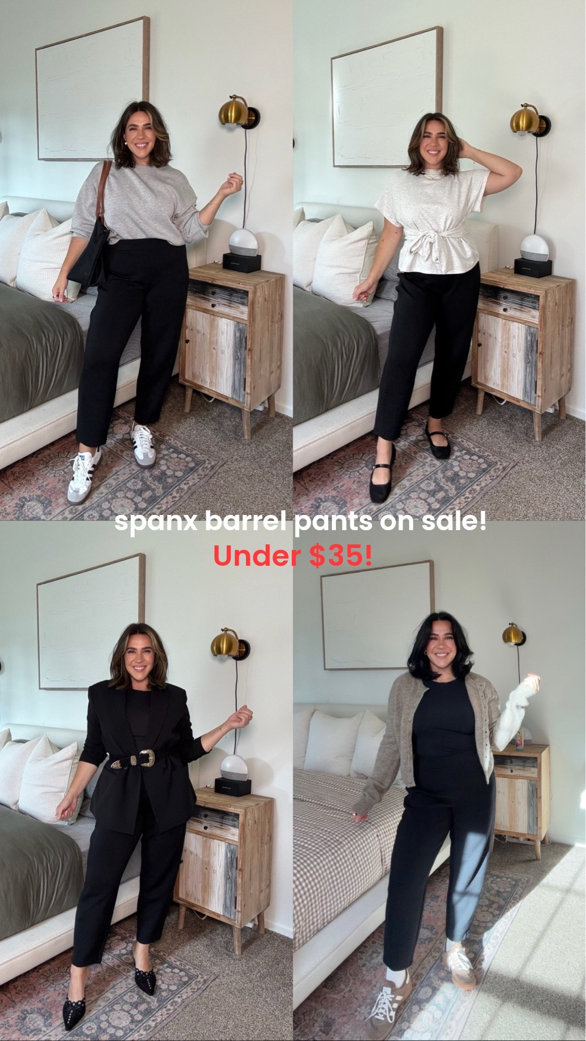 Last chance! The softest and most comfy elevated lounge pants. The pants are technically barrel but you can’t even tell - they’re so flattering and perfect for elevating or dressing down. I wear a size L regular length. I’d say they’re TTS! If you’re in between like me go up.

#LTKSeasonal #LTKSaleAlert #LTKMidsize