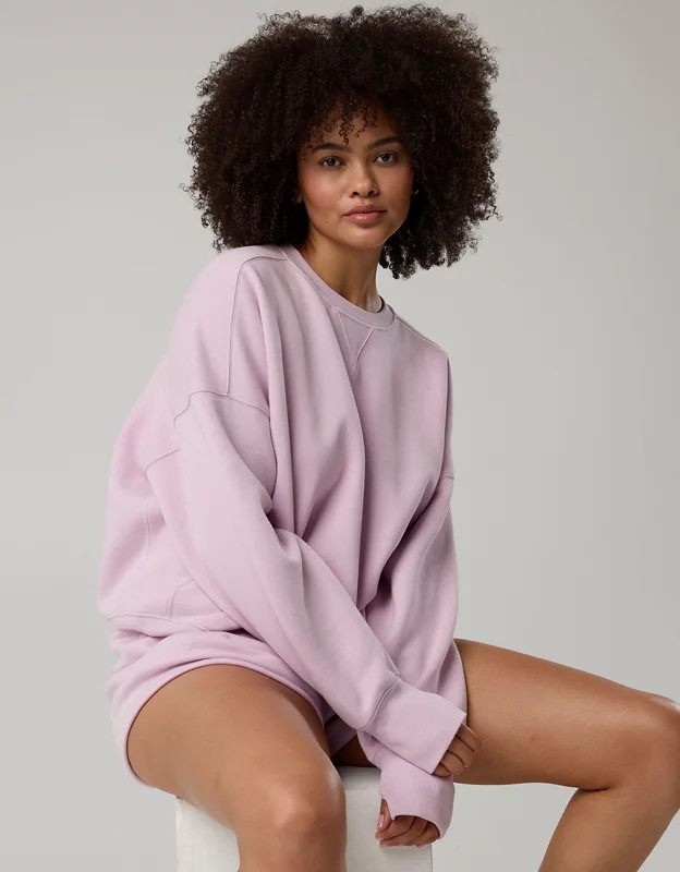 OFFLINE By Aerie Cloud Fleece Classic Crewneck Sweatshirt | Aerie