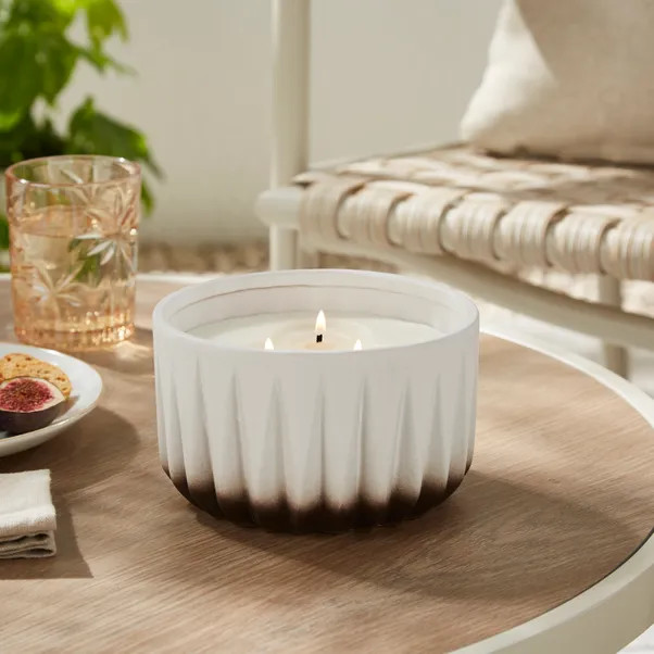 Fluted Citronella Multi Wick Outdoor Candle | Dunelm (migrated)