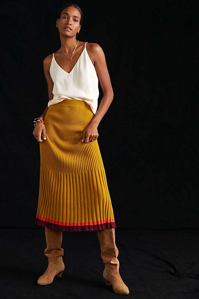 A-Line Knit Midi Skirt | Anthropologie (US)