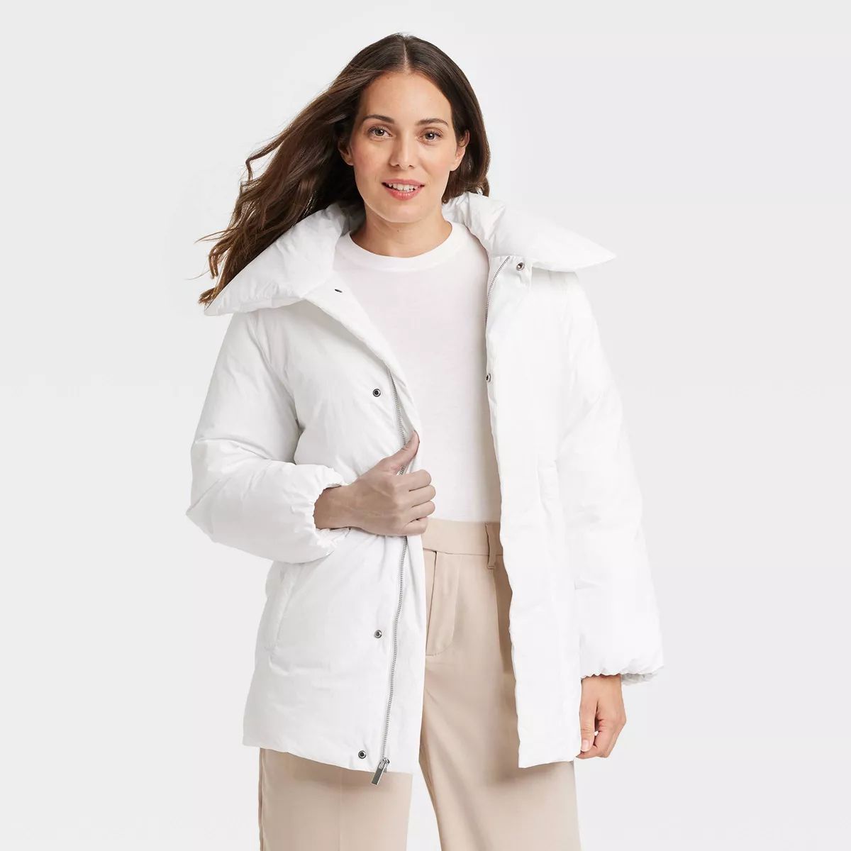 Women's Mid Length Relaxed Puffer Jacket - A New Day™ | Target