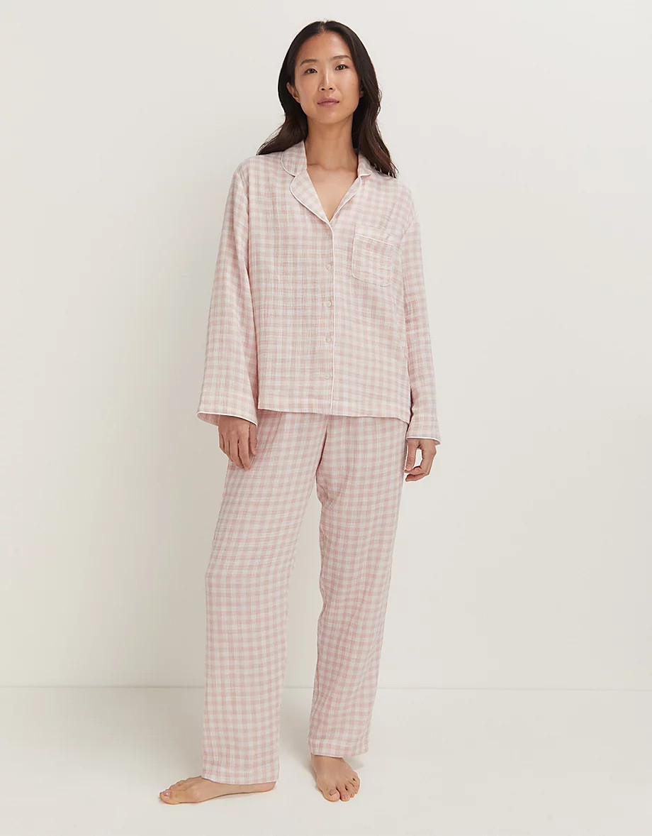 Double Cotton Gingham Pyjama Set | The White Company UK & ROW