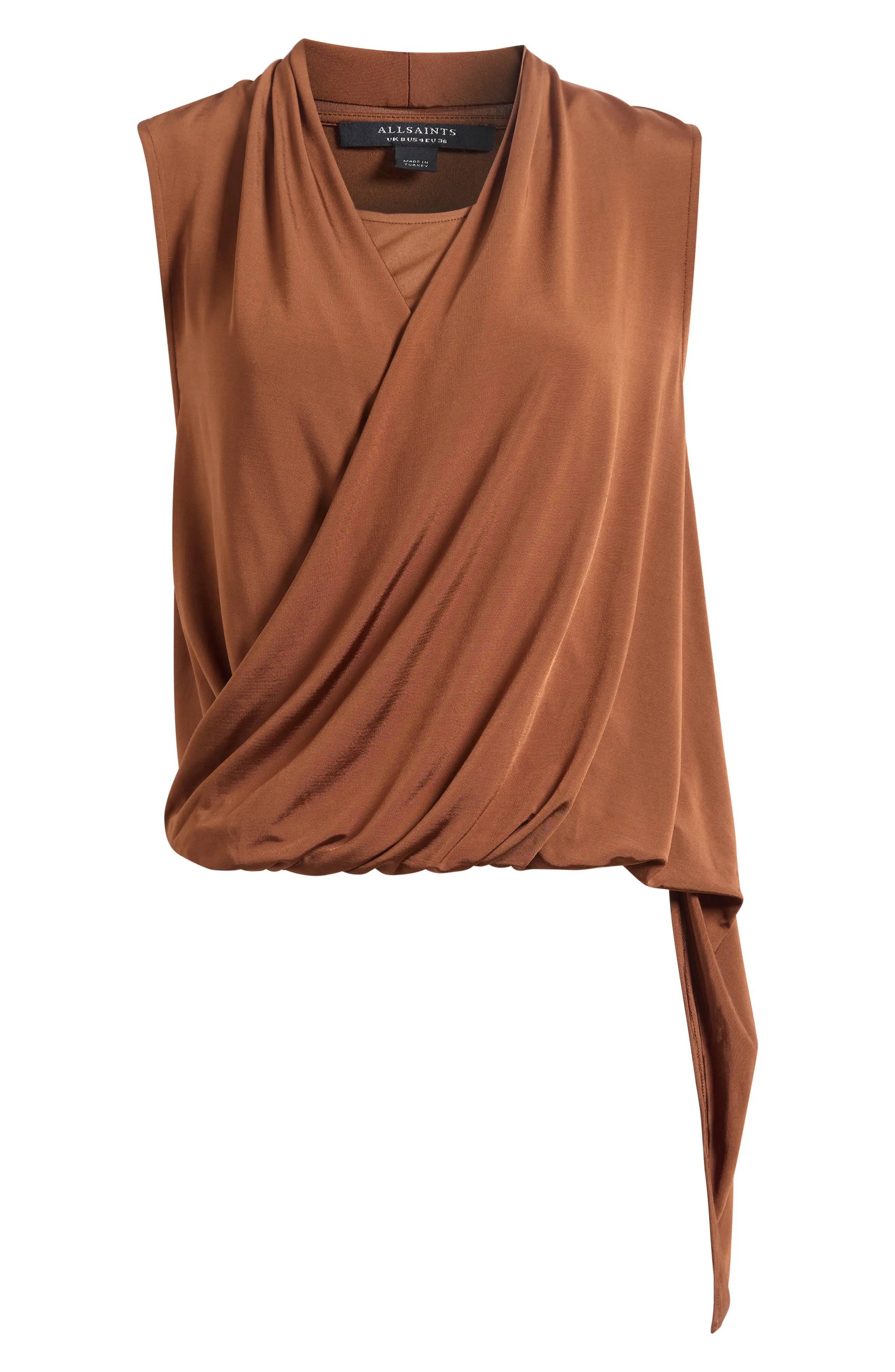 AllSaints Adaline Asymmetrical Faux Wrap Tank (Women) | Nordstrom | Nordstrom