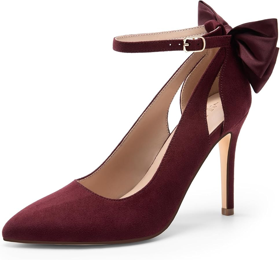 DREAM PAIRS Women's High Heels Stiletto Strappy Pointed Toe Bow Heel Pumps Sexy D'Orsay Party Wed... | Amazon (US)