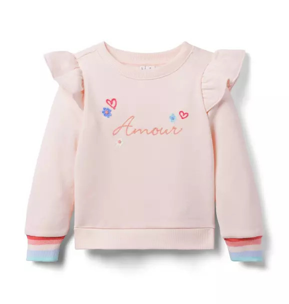Amour Ruffle Shoulder Sweatshirt | Janie and Jack