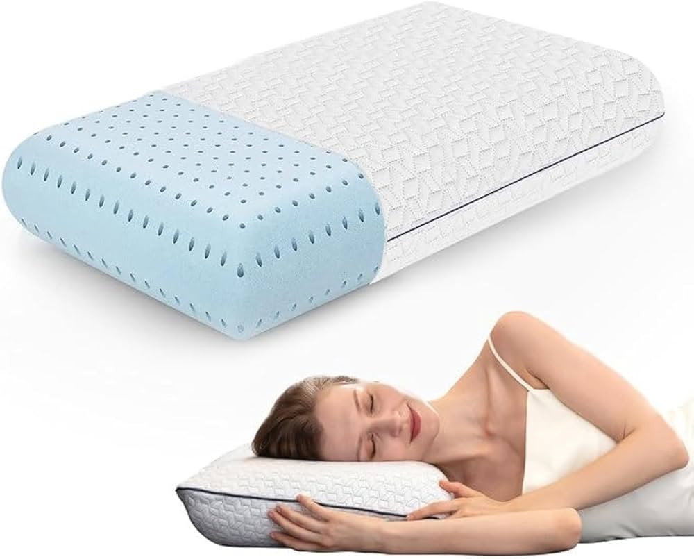 Vaverto King Size Gel Memory Foam Pillow: Ventilated, Orthopedic, Contoured Support, Cooling Desi... | Amazon (US)