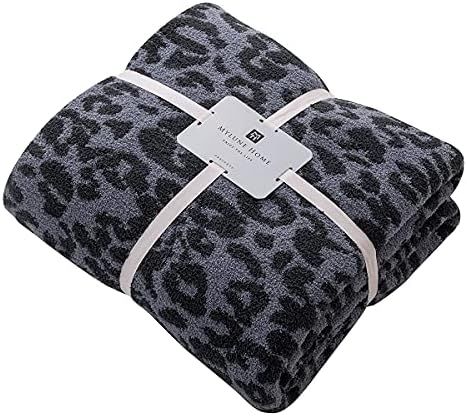 Ultra Soft Micro Plush Leopard Blanket (51x63 inches, Dark Blue | Charcoal Grey) MH MYLUNE HOME W... | Amazon (US)