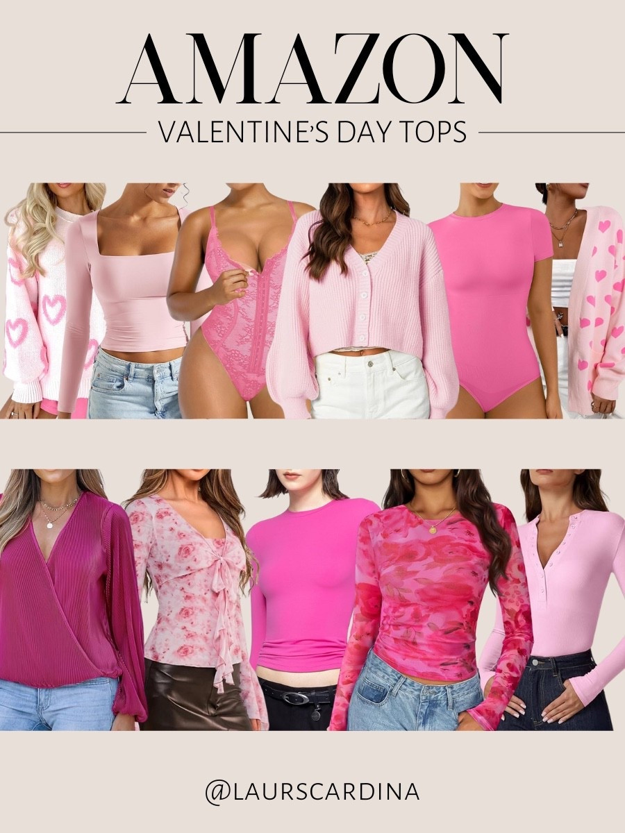 Amazon Valentine’s Day tops, including bodysuits, cardigans, floral tops, sweaters with hearts, and basic pink long sleeve tops.

Amazon fashion, affordable fashion, Valentine’s Day outfit, Valentine’s Day top

#LTKFindsUnder50 #LTKSeasonal