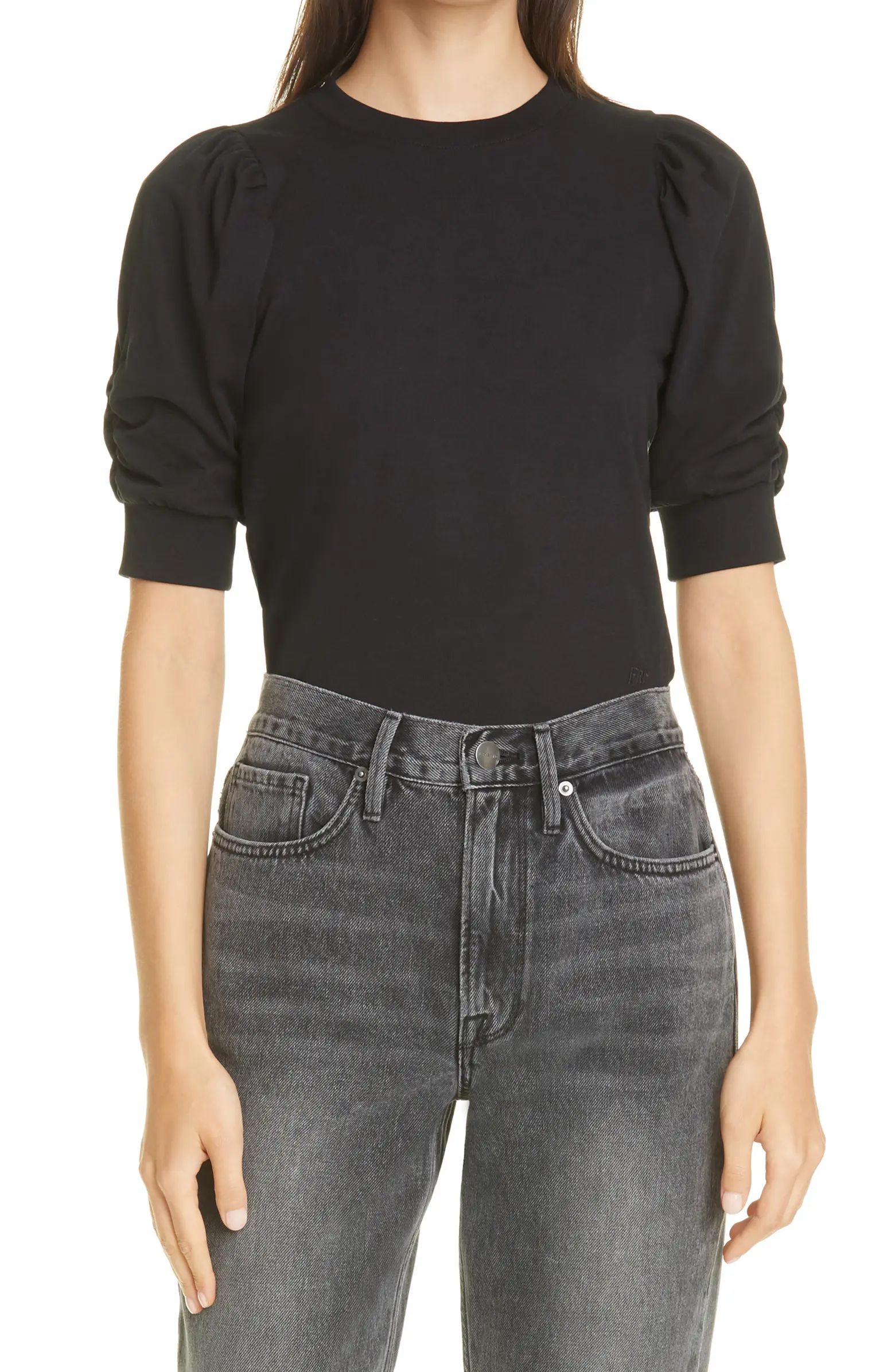 Frankie Puff Sleeve Organic Cotton Knit Top | Nordstrom