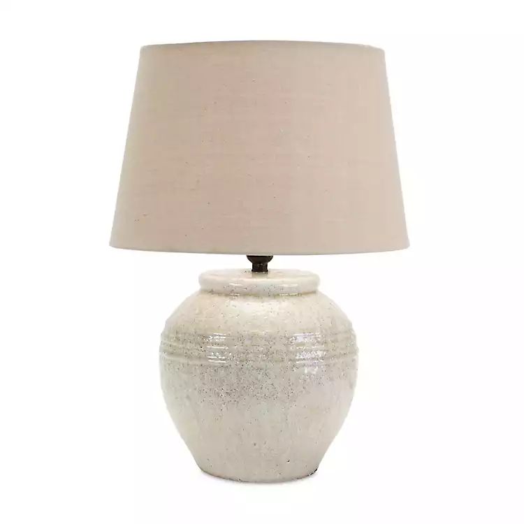 Cream Terracotta and Linen Table Lamp | Kirkland's Home