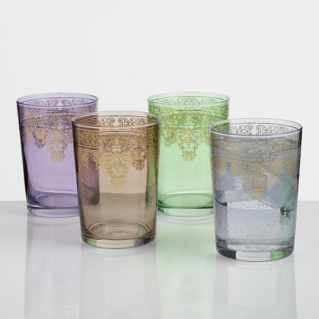Moroccan Double Old Fashioned Glasses Set of 4 | World Market
