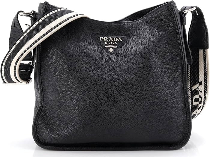 Amazon.com: Prada, Pre-Loved Logo Strap Hobo Leather Medium, Black : Amazon Luxury | Amazon (US)