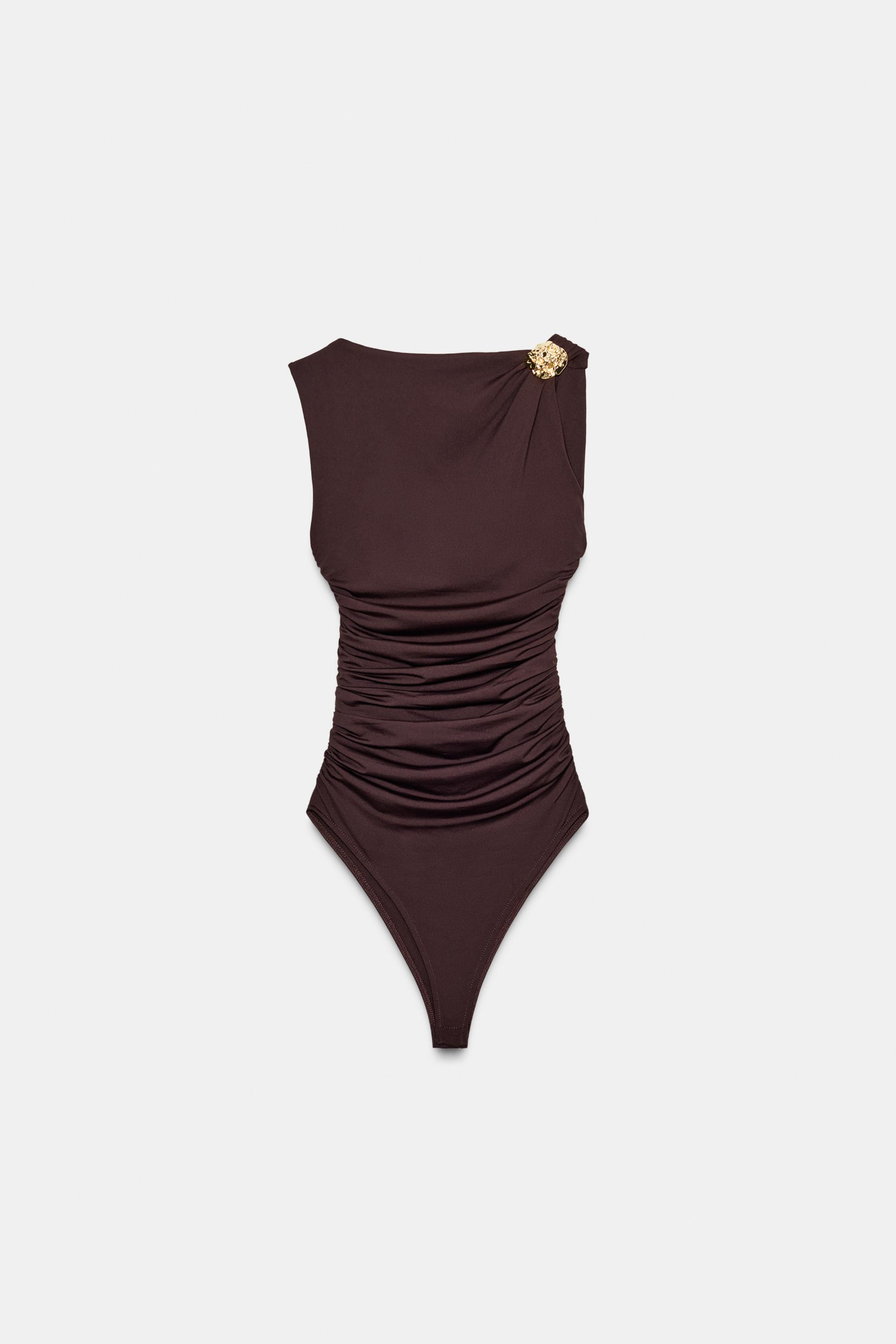 POLYAMIDE BODYSUIT WITH METALLIC DETAIL | Zara US