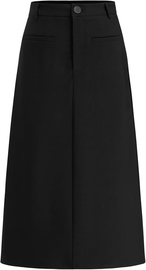 CIDER Elegant Midi Skirt for Women Versatile High Waist Office Casual Workwear Skirts | Amazon (US)