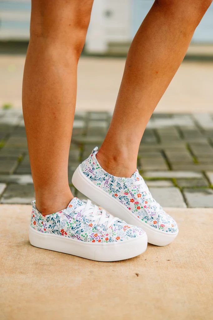 Pep In Your Step White Floral Sneakers | The Mint Julep Boutique