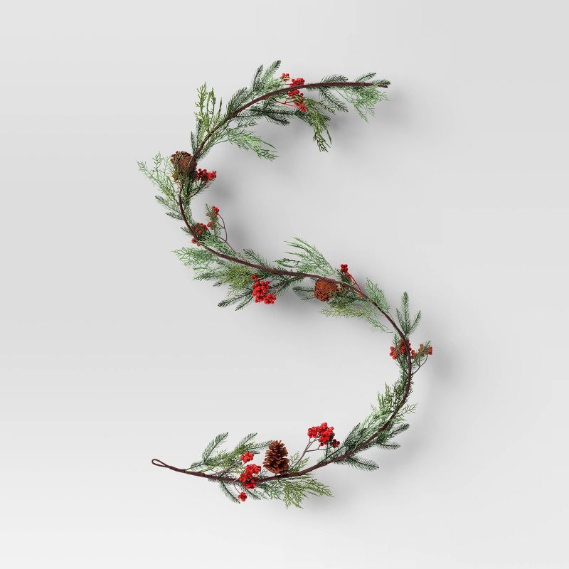Artificial Pine and Red Berry Garland - Threshold&#8482; | Target