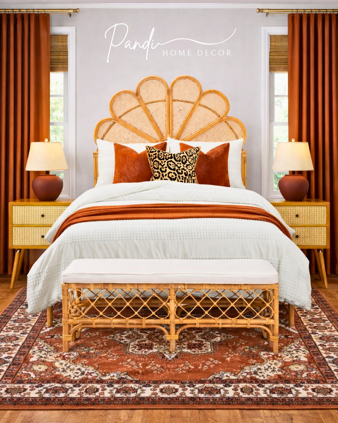 Warm terracotta tones and natural rattan create a cozy bedroom that feels relaxed and full of character 🤎 Leopard print accents add just the right touch of bold contrast.
#BohoBedroom #RattanFurniture #TerracottaDecor #LeopardPrint #BedroomDecor #CozyBedroom #BedroomInspo #HomeDecor 

 #LTKHome