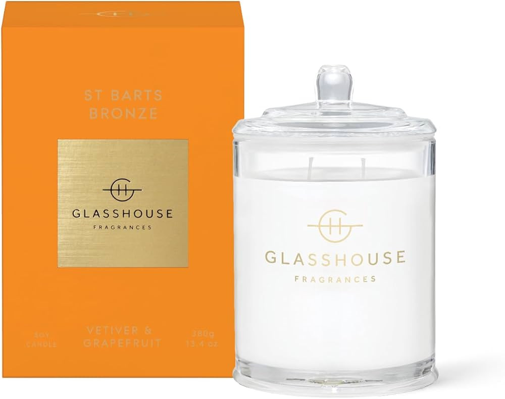 Glasshouse Fragrances St Barts Bronze Candle, Triple Scented Natural Soy Wax Blend, 2 Wicks & Gla... | Amazon (US)