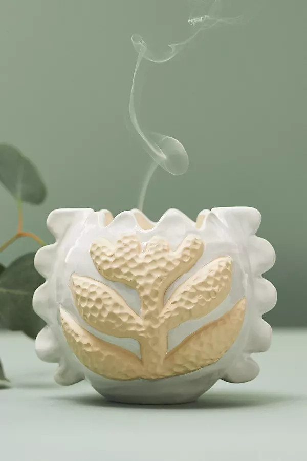 Reese Emry Design Anabella Mae Woody Mahogany Sage & Coconut Ceramic Candle | Anthropologie (US)