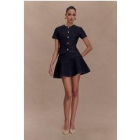 Bethany Short Sleeve Buttoned Denim Top - Washed Indigo Blue I MESHKI I Size XXL | MESHKI US