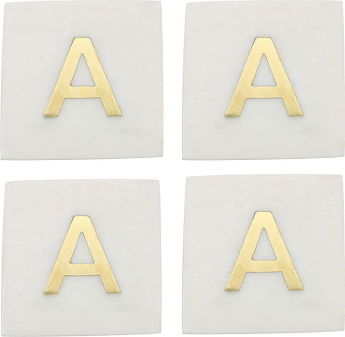 Set of 4 Monogram Marble Coasters | Nordstrom