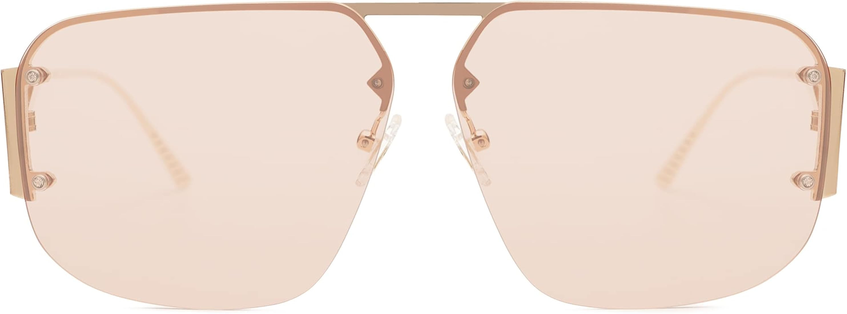 SOJOS Trendy Aviator Sunglasses Mens Womens Retro Metal Rimless Frame Shades Lentes De Sol Para M... | Amazon (US)