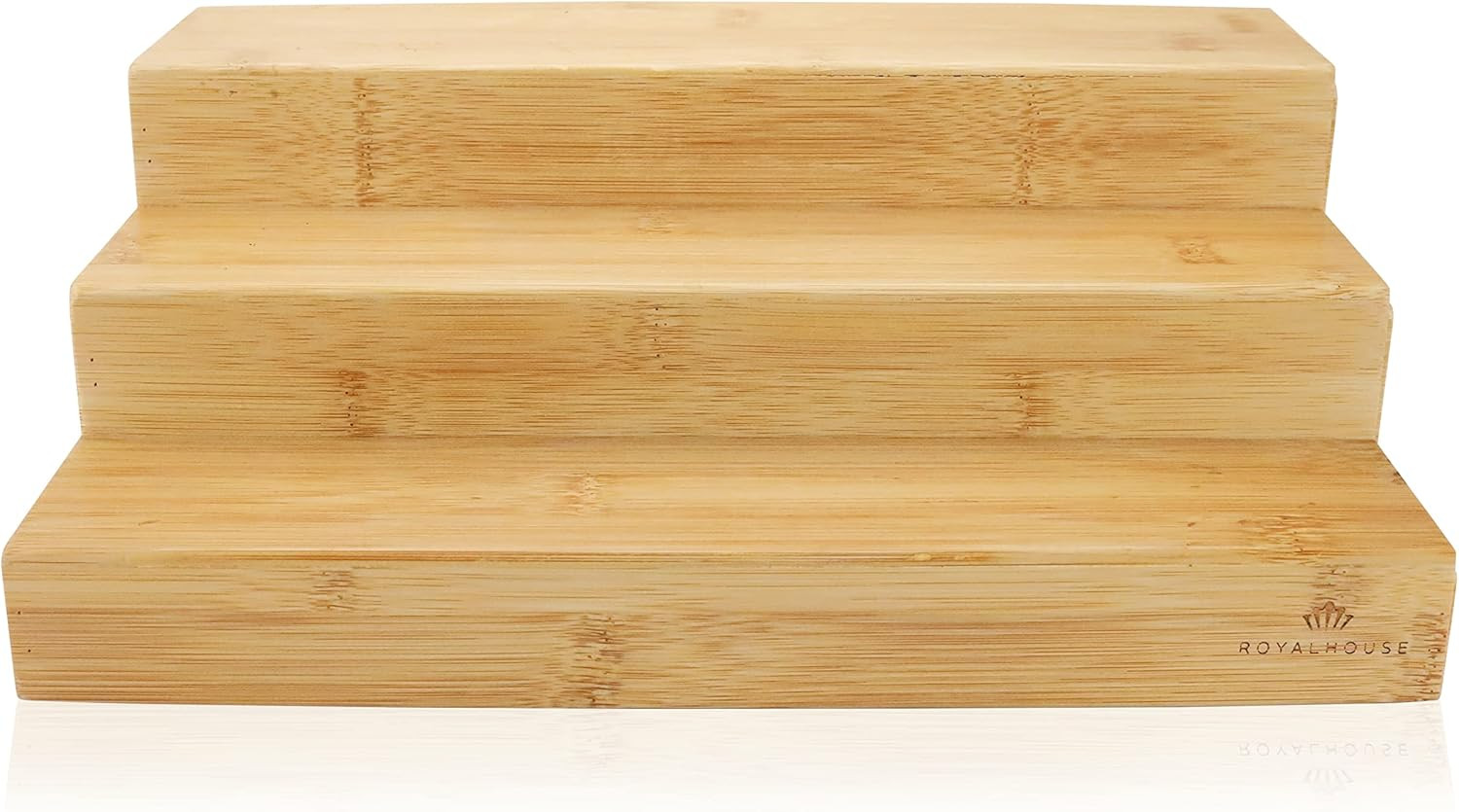 RoyalHouse Bamboo Expandable Spice Rack Organizer 3-Tier Kitchen Cabinet Space Space Saver Counte... | Amazon (US)