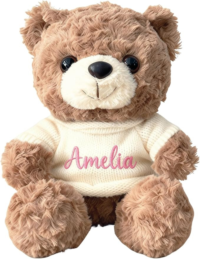 Personalized Plush Teddy Bear with Custom Name, Unique Personalized Gifts for Valentine's Day, Bi... | Amazon (US)