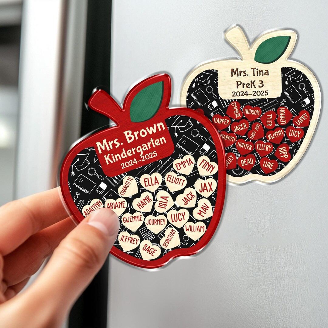 Personalized Teacher Apple Magnet, Thank You Teacher Gifts, End of Year Gifts, Teacher Apple Sign... | Etsy (US)