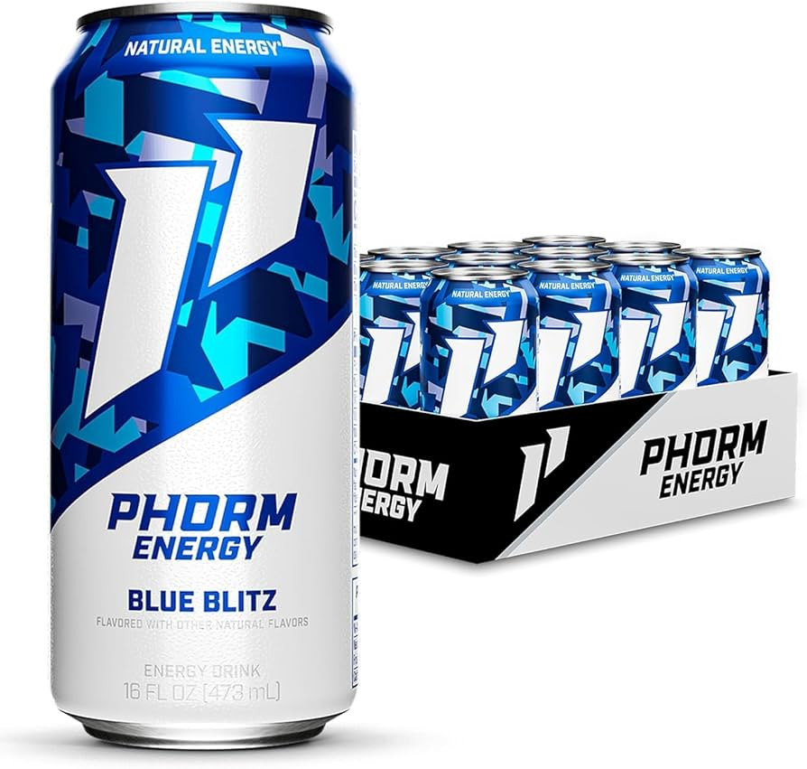 Phorm Energy Drink, Blue Blitz Flavor, 200 MG Natural Caffeine From Green Tea, Sugar Free Carbona... | Amazon (US)