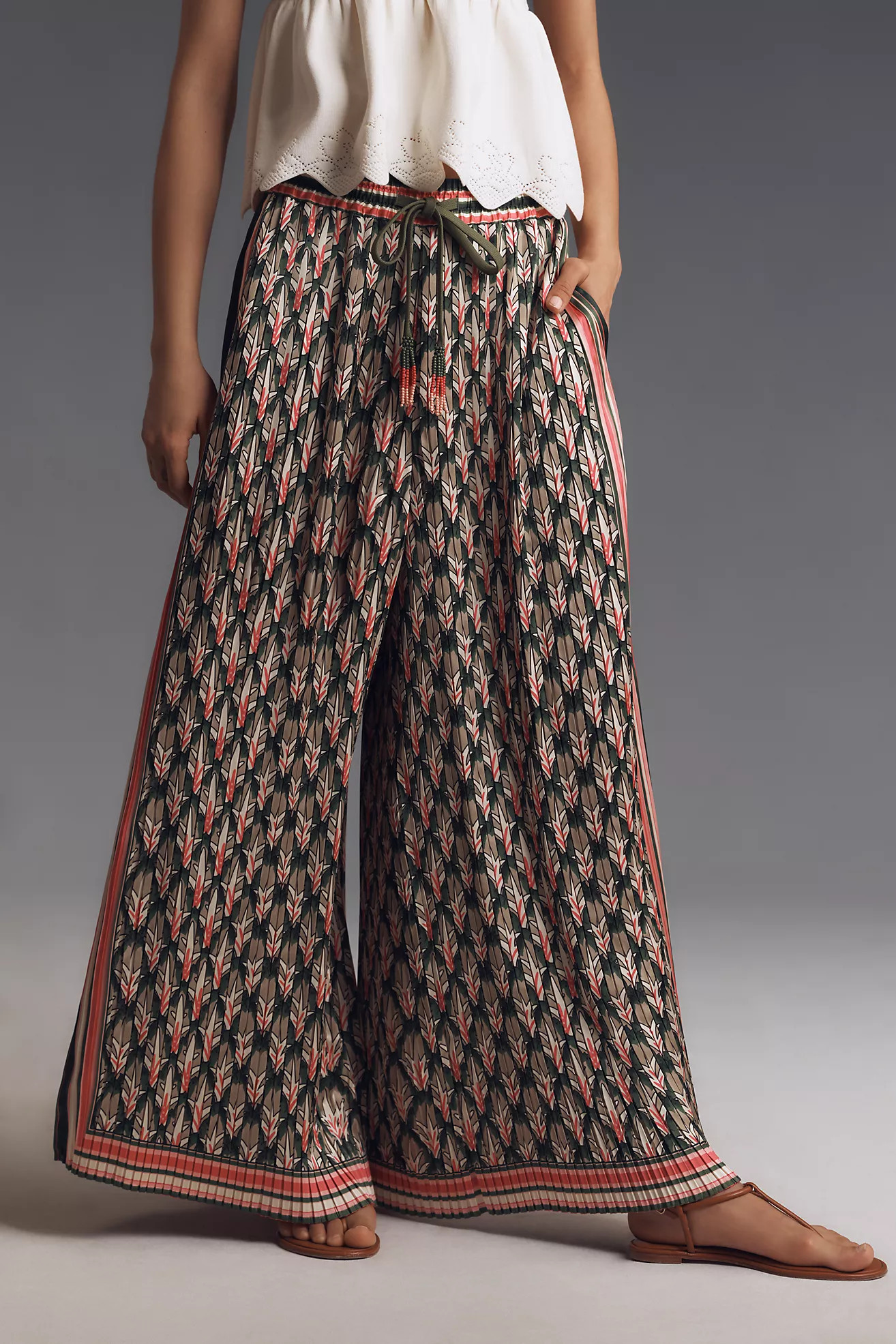 Farm Rio x Anthropologie Tropical Pleated Wide-Leg Pants | Anthropologie (US)