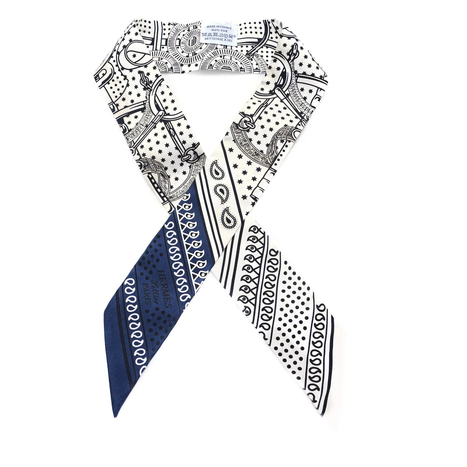 Silk Eperon d'Or Cut Twilly White Marine Black | FASHIONPHILE (US)