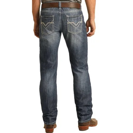 Rock & Roll Denim Mens MSP1763 Rock n Roll Dark Stackable Jeans 38x36 Denim | Walmart (US)