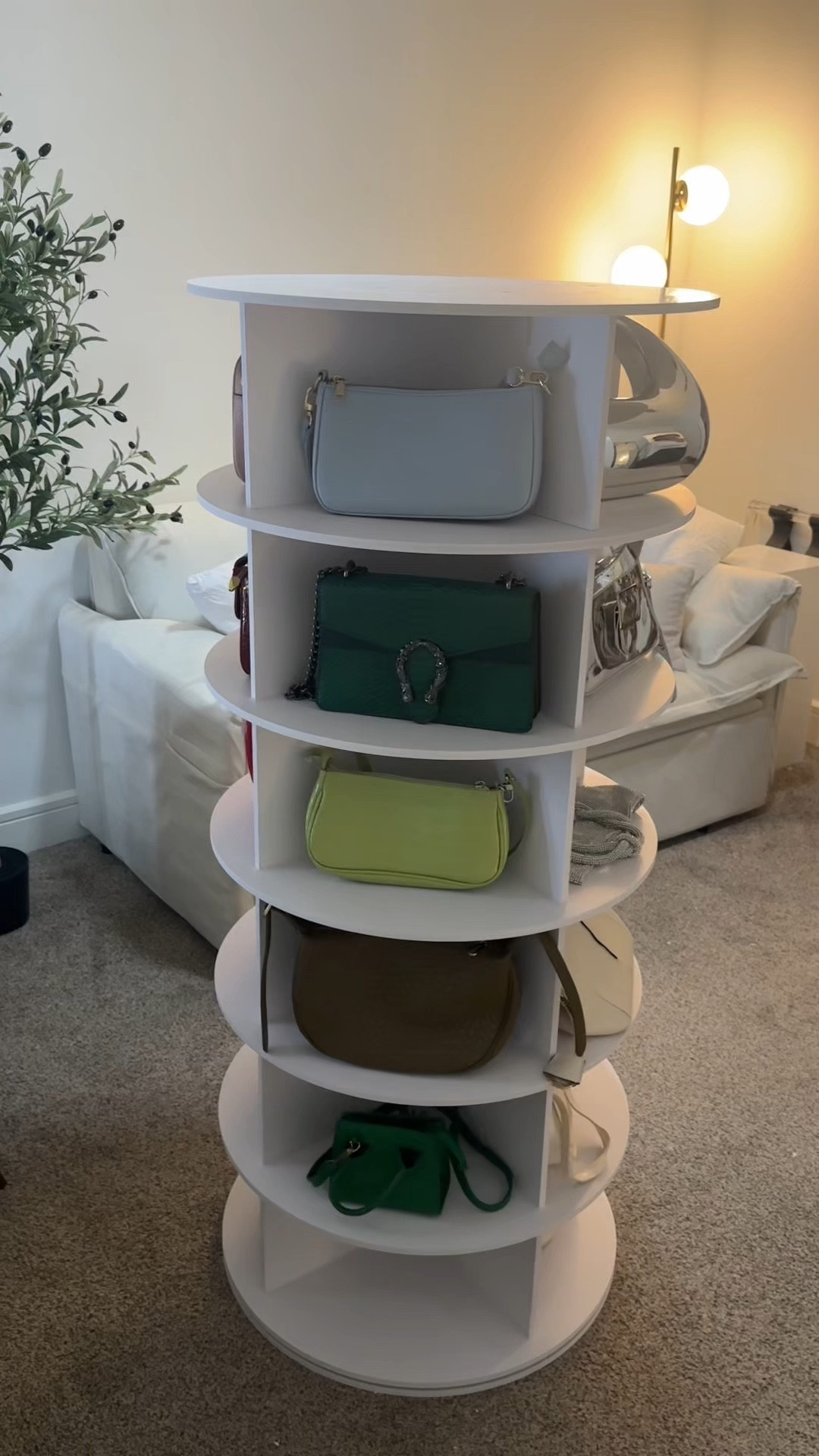 Spinning purse rack, spinning purse display, rotating purse display, spinning purse stand 