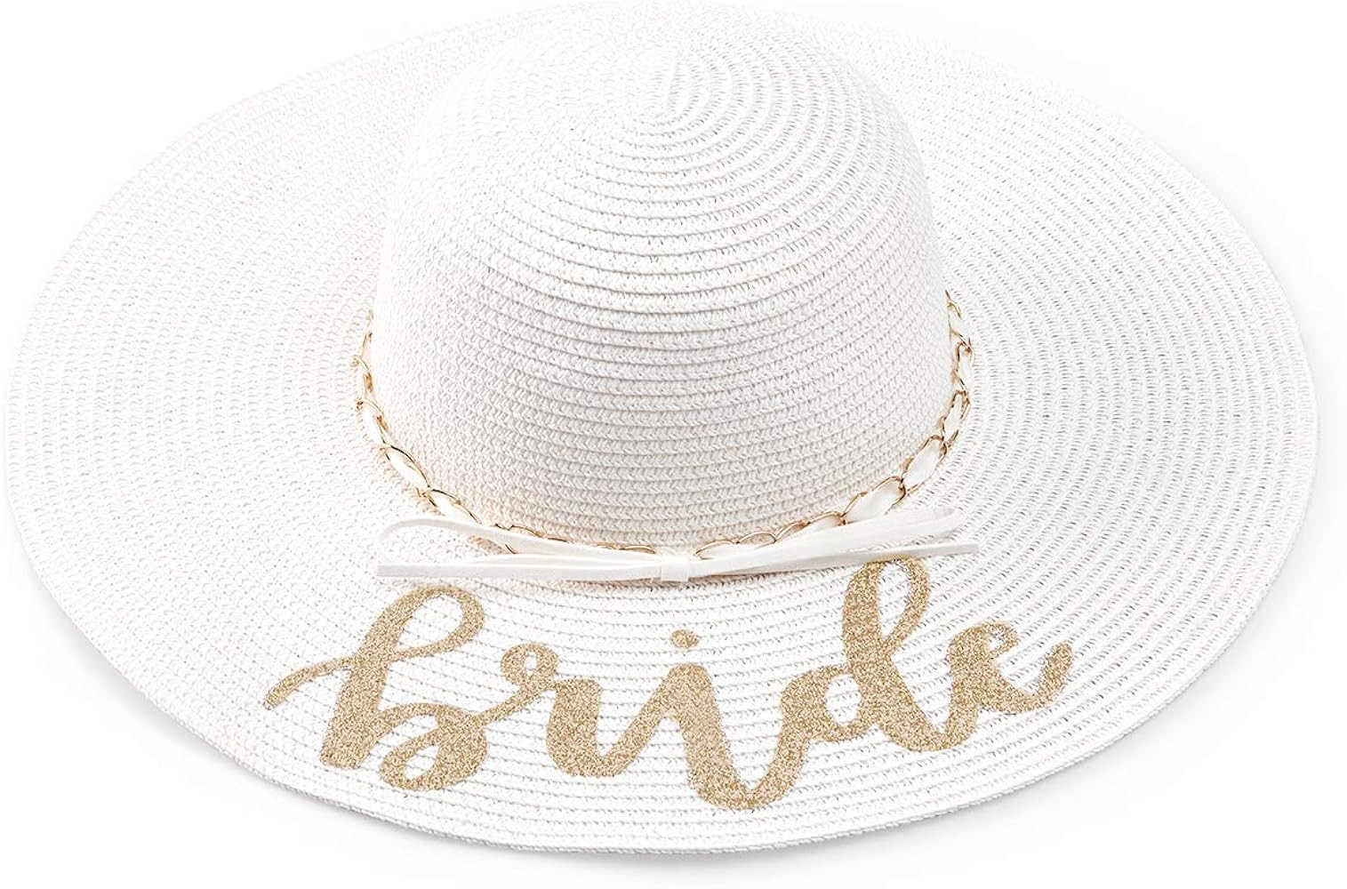 xo, Fetti Bride Sun Hat | Bachelorette Beach Gift, Bridal Favor, Honeymoon, Wedding, Engagement Whit | Amazon (US)