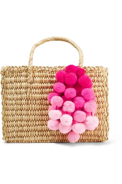 Maldives Baby pompom-embellished woven raffia tote | NET-A-PORTER (US)