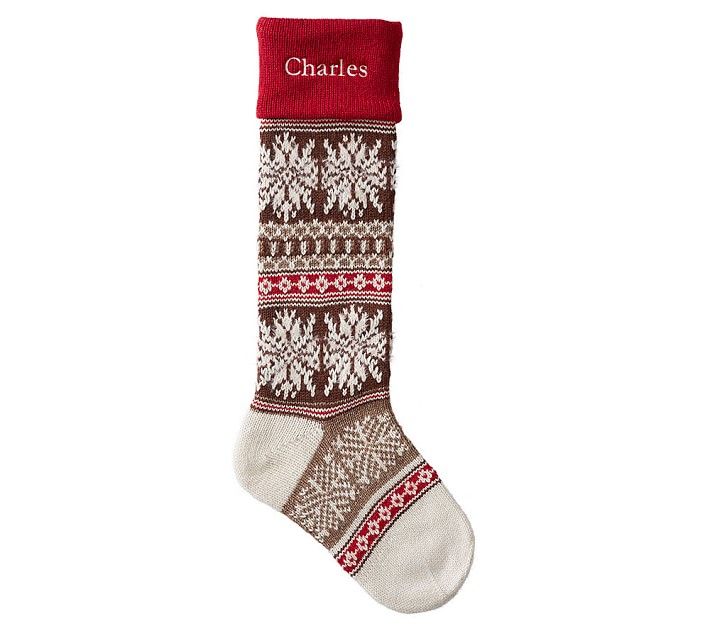 Snowflake Classic Fair Isle Christmas Stocking | Pottery Barn Kids