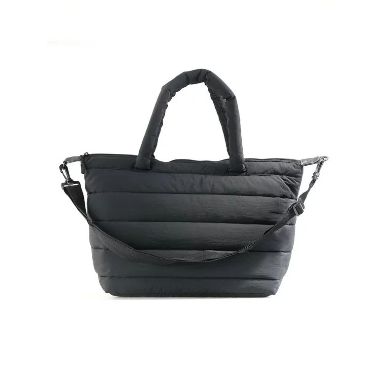 No Boundaries Women’s Puffy Tote Handbag Black | Walmart (US)