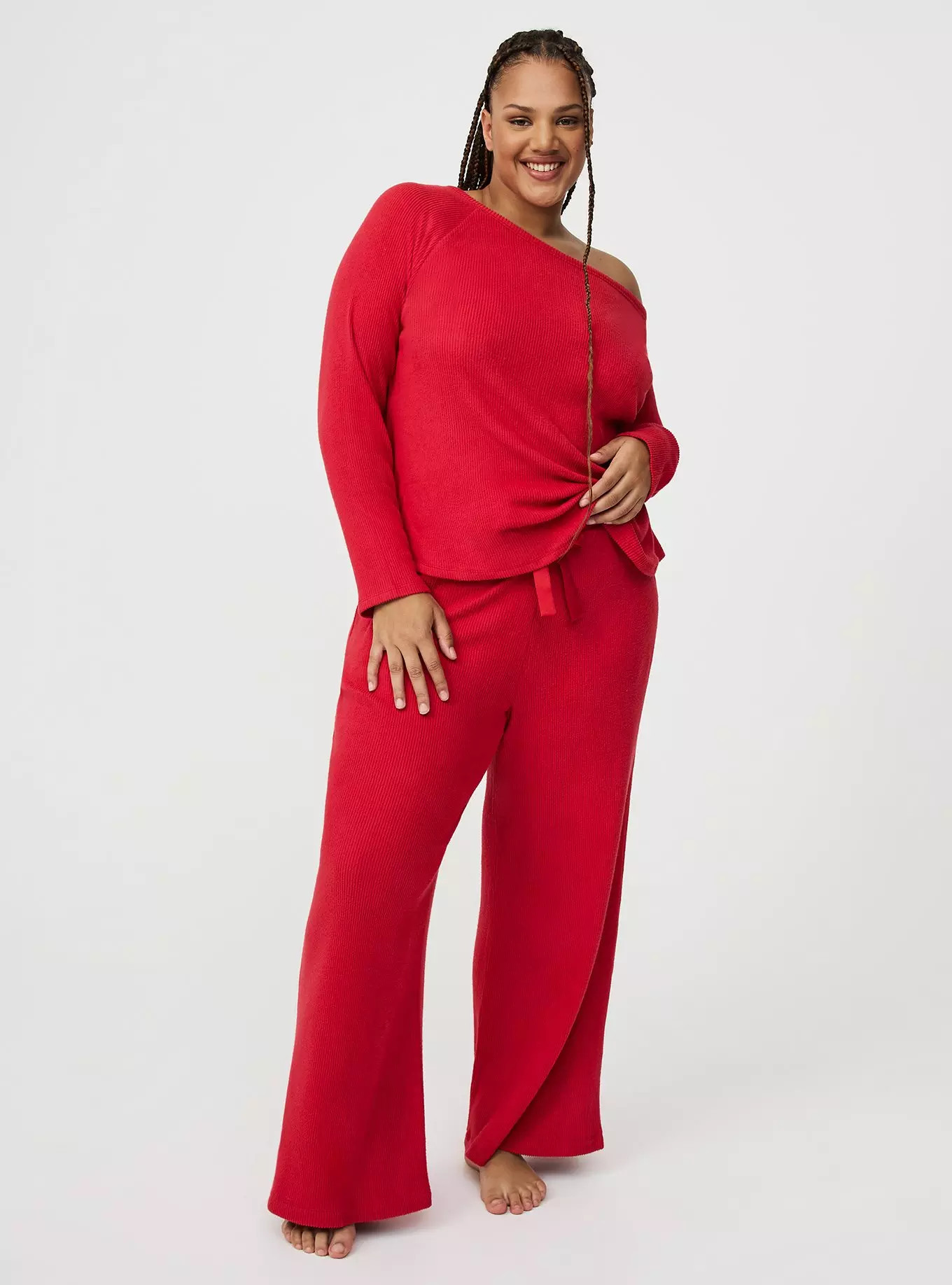 Rib Hacci Wide Leg Lounge Pant | Torrid (US & Canada)