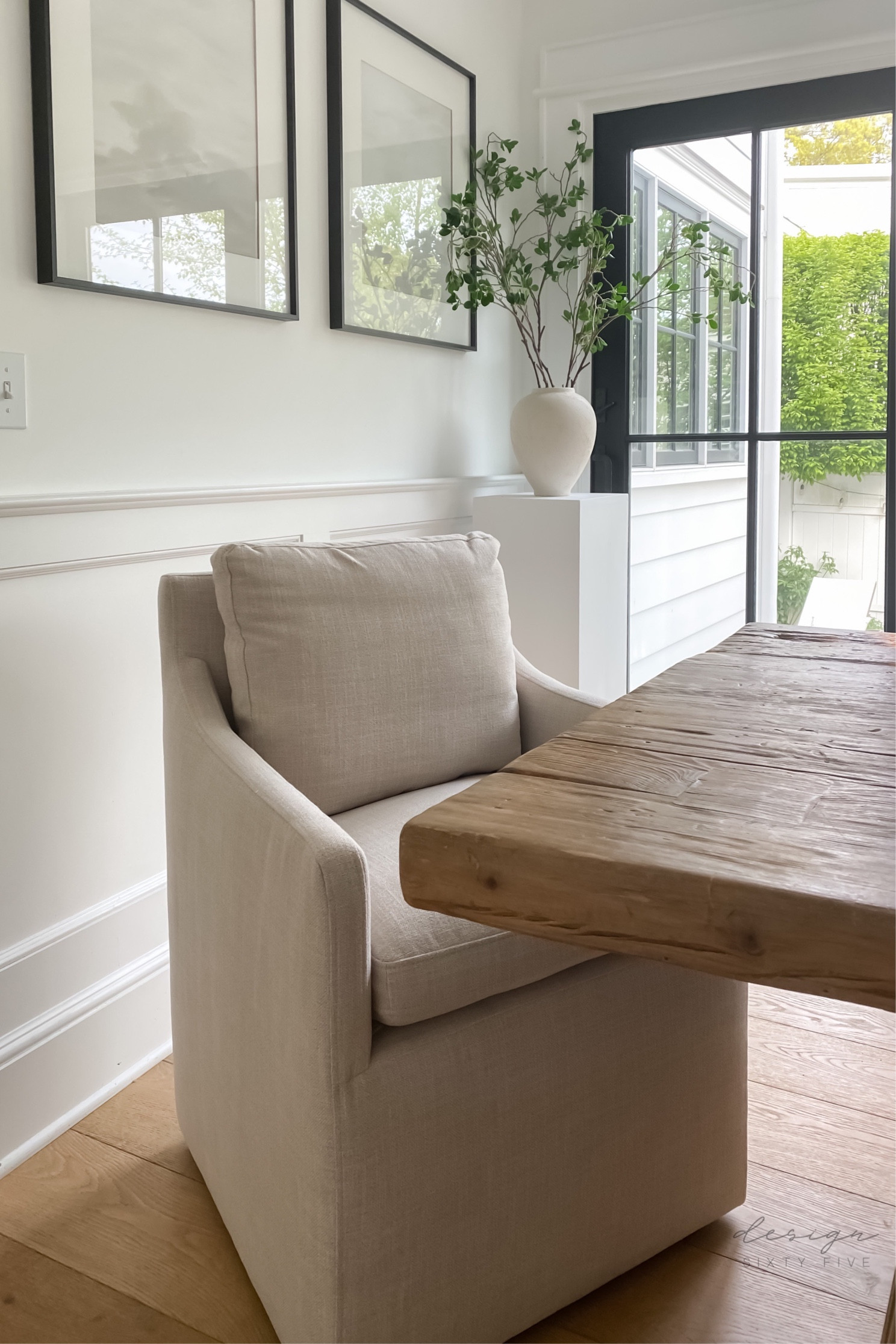 Upholstered linen armchair with casters | makes a great dining chair or desk chair! So happy with the quality, especially for this price! Highly recommend 🤍

#LTKhome #LTKsalealert #LTKFind