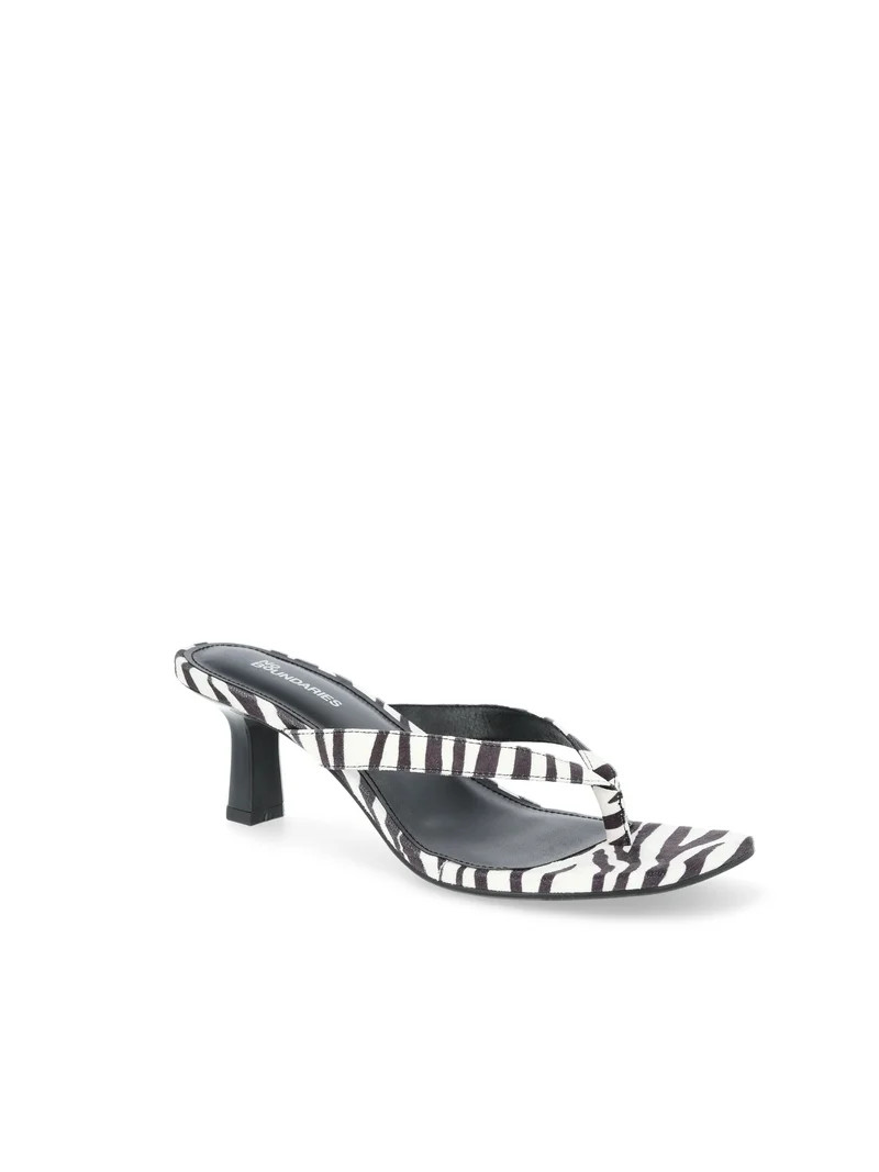 No Boundaries Kitten Heel Thong Sandals, Women’s - Walmart.com | Walmart (US)