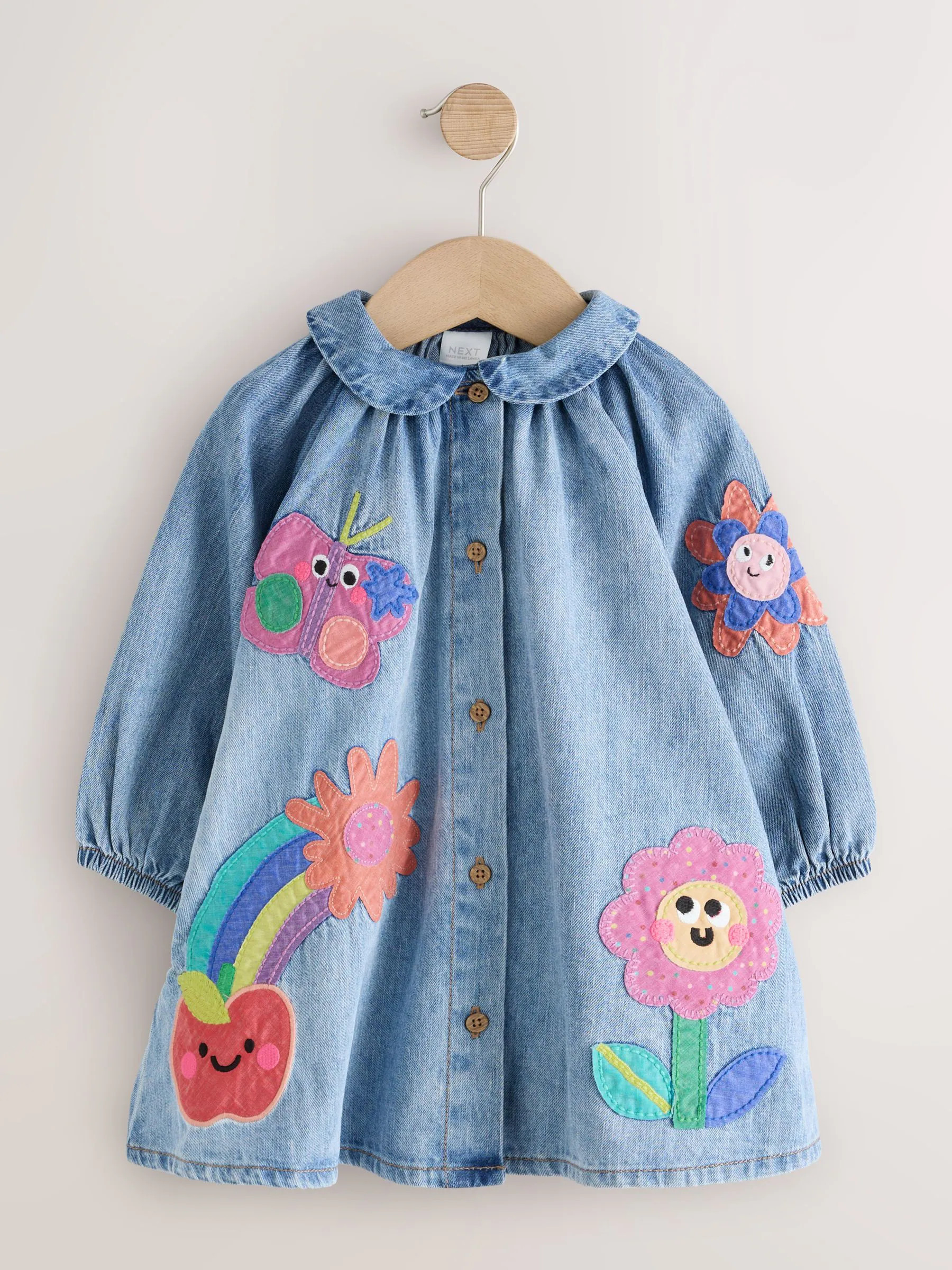 next Blue Denim Long Sleeve Dress (3mths-8yrs) | Next US