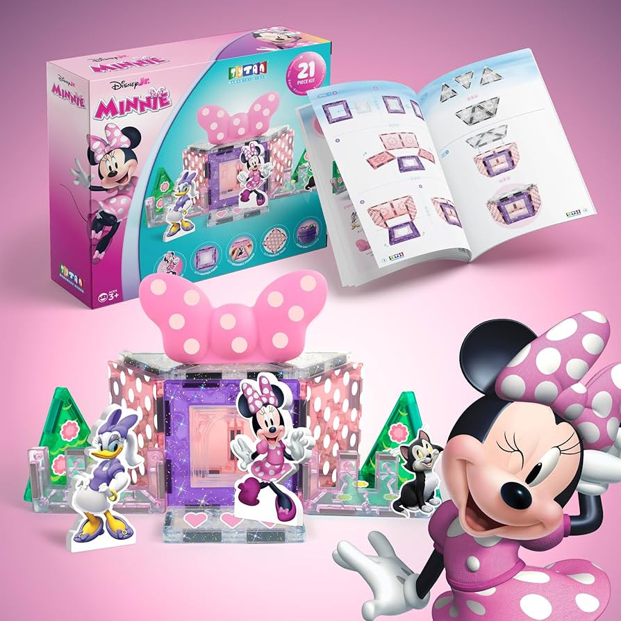 Tytan Official Disney Junior Minnie Mouse Magnetic Character Tile Set – 21-Piece STEAM Building... | Amazon (US)