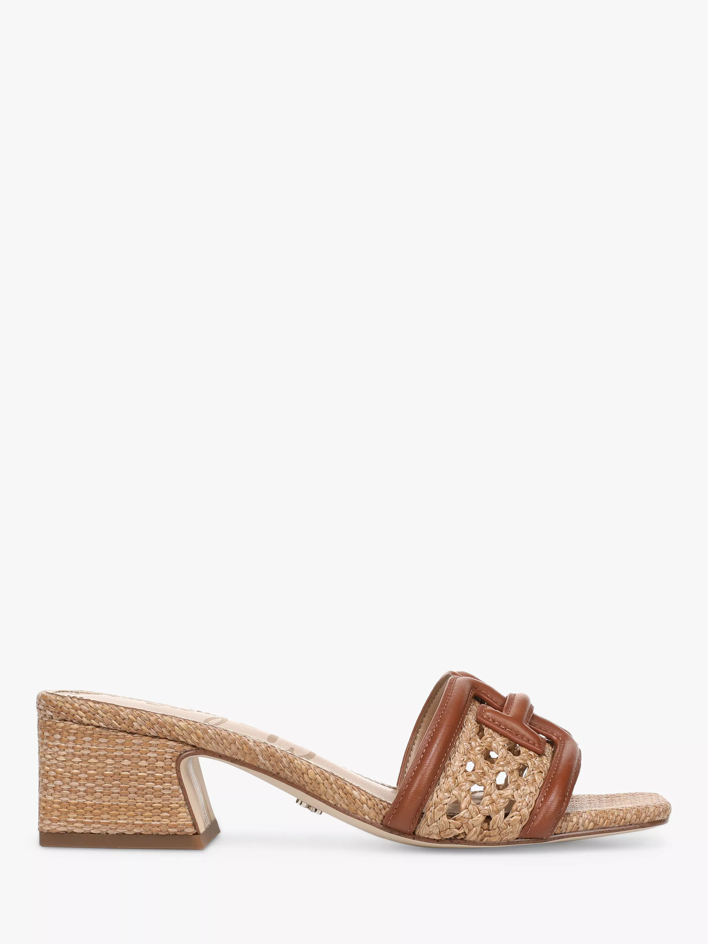Waylon Woven Leather Heeled Sandals, Cognac/Tan | John Lewis (UK)