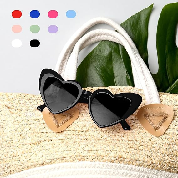 Heart Shaped Sunglasses Vintage Heart Glasses Bridal Party Sunglasses for Women Wedding Bachelore... | Amazon (US)