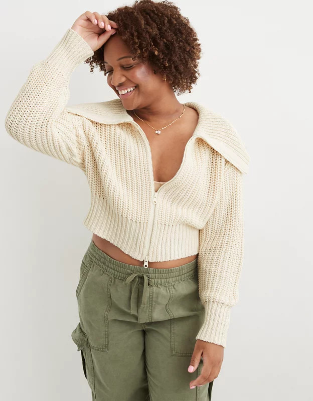 Aerie Double Zip Cardigan | Aerie
