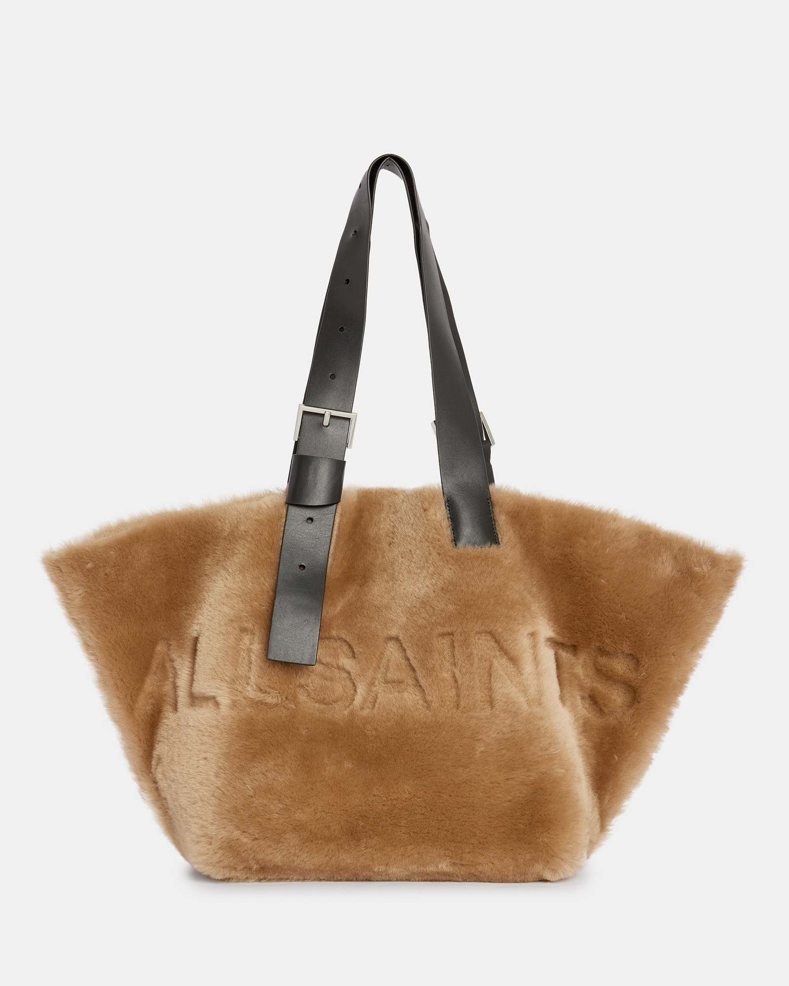 Anik Spacious Shearling Tote Bag Taupe Brown | ALLSAINTS US | AllSaints US